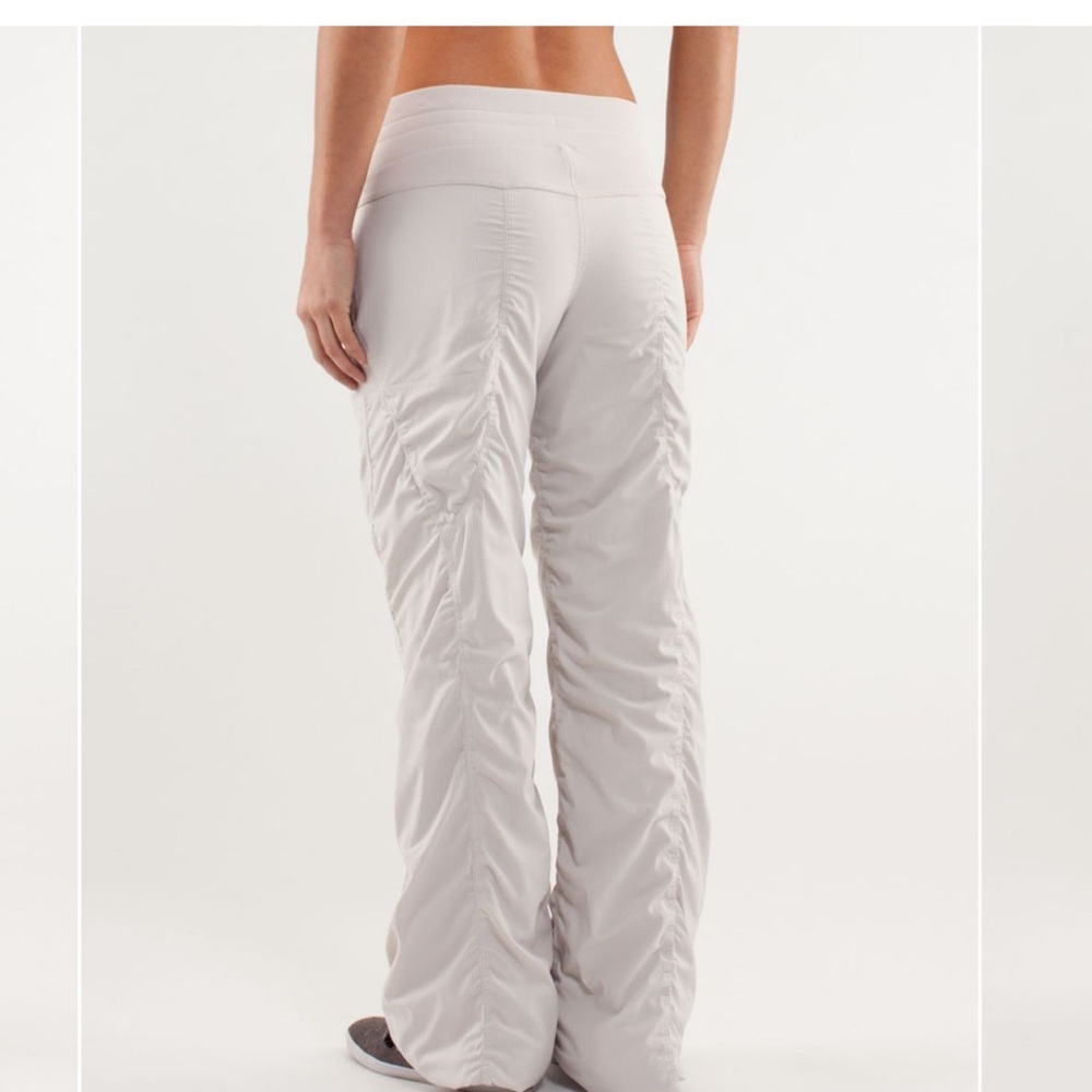 lululemon athletica Light Gray Ruched Yoga Pants